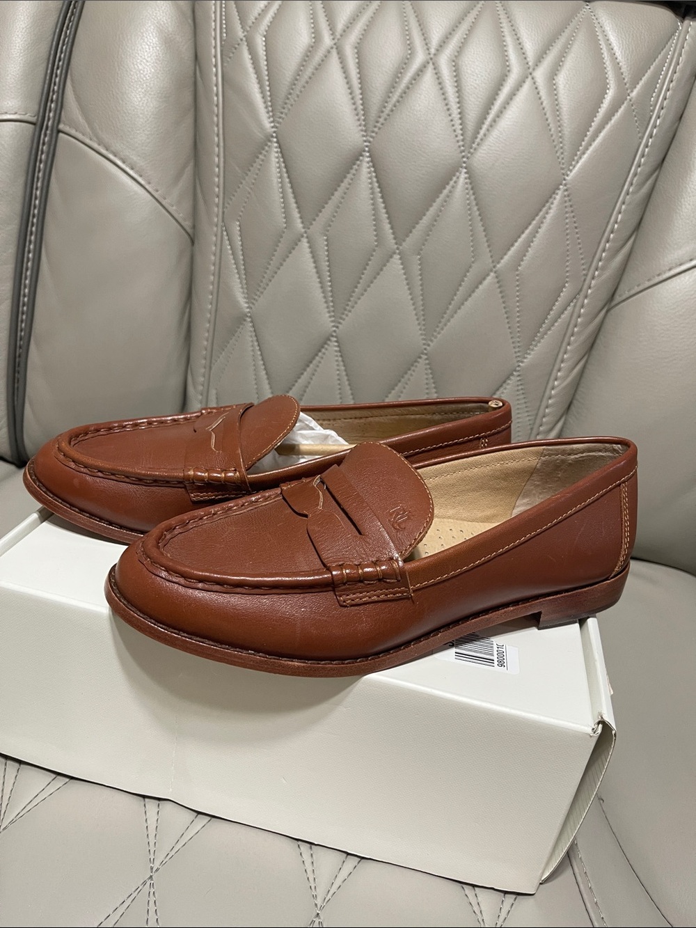Lauren Ralph Lauren Leather Penny Loafers in Cognac - Picture 2 of 9